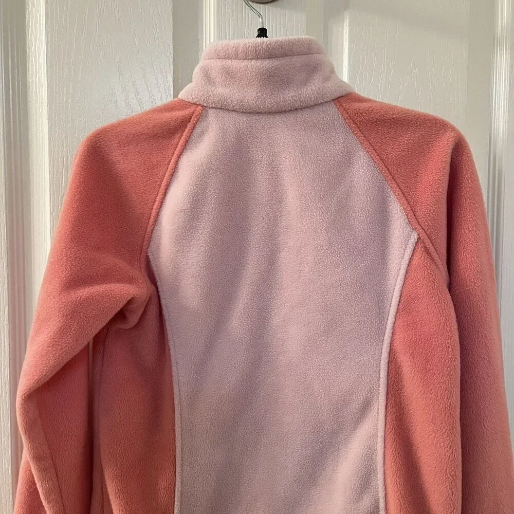 Columbia Benton Springs Fleece Jacket Full Zip Pink Peach Girls SZ Medium 10-12